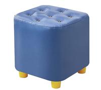 Puf pequeño otomano con asiento acolchado, reposapiés de madera, versátil para sofá, dormitorio, sala de estar, 31 cm de altura, elegante y funcional decoración del hogar