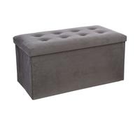 Atmosphera Puff plegable doble Lysandre gris efecto terciopelo