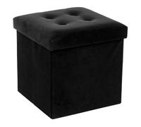 Atmosphera - Puff Plegable 'Lysandre' Negro Efecto Terciopelo