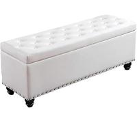 Puf rectangular de almacenamiento plegable ignífugo de madera con asiento de piel sintética que transforma tu zapatero, reposapiés perfecto para sala de estar y pasillo, 8 en 1