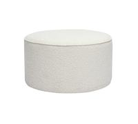 Puf redondo de tela de lana blanca D70 cm PAUL