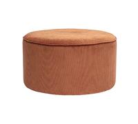 Puf redondo de terciopelo acanalado color tierra quemada D70 cm PAUL