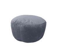 Puf Relaxdays, cordón, HxD: 25 x 35 cm, Relleno de poliestireno, cojín Redondo, Taburete salón, Pouf, Gris Oscuro