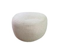 Puf Relaxdays, Corduroy, HxD: 35 x 50 cm, Relleno de poliestireno, cojín Redondo, Taburete para salón, puf, Beige