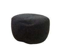 Puf Relaxdays, de Cuerda, HxD: 35 x 50 cm, Relleno de poliestireno, cojín Redondo, Taburete para salón, puf, Negro