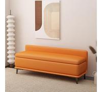 Puf tapizado de lujo con respaldo, marco de madera maciza, perfecto para sala de estar, dormitorio, entrada y espacios comerciales, decoración elegante y funcional del hogar