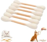 Pufei Varillas de algodón para gatos con hierba gatera, paquete de 6 palitos gigantes para boredom interior, nudos de dentación duraderos, grandes juguetes interactivos de fieltro para gatitos