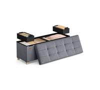 Puff Almacenaje 38 x 110 x 40 cm 112 L Gris Pizarra