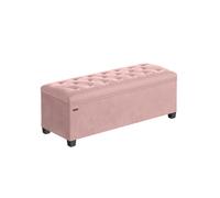 SONGMICS Puff Almacenaje, Baúl con Patas, 40 x 110 x 40 cm, Banco de Pie de Cama, Banco Almacenaje, Soporta hasta 300 kg, para Sala de Estar, Dormitorio, Entrada, Rosa Jalea LSF089R01