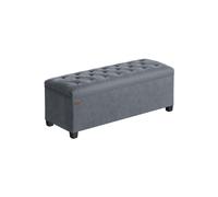 SONGMICS Puff Almacenaje, Baúl con Patas, 40 x 110 x 39 cm, Banco de Pie de Cama, Banco Almacenaje, Soporta hasta 300 kg, para Sala de Estar, Dormitorio, Entrada, Gris Pizarra LSF089G01