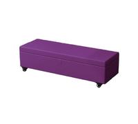 Puff Almacenaje Banco De Almacenamiento Tapizado Rodante con Ruedas Reposapiés para Dormitorio Sala De Estar Dormitorio Vestíbulo De Entrada(Purple,39.4x15.7x15.7in)