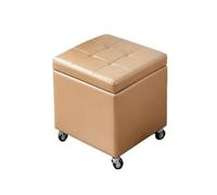 Puff Almacenaje Baúl con con Ruedas Cajas De Almacenaje Mesas Pequeñas Apoya Pies Oficina Banquetas para Dormitorio Sofas De Salon(Gold,17.5" x 11.8" x 0.39")