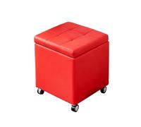 Puff Almacenaje Baúl De Almacenaje Multifuncional Taburete Reposapiés Banco De Cubo Soporta para Sala De Estar Dormitorio Y Entrada(Red,39.4" x 15.7" x 18.1")