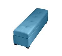 Puff Almacenaje Pequeño Reposapiés Otomana Moderno para Dormitorio Sala De Estar Dormitorio Banco Pie De Cama para Pasillo(Blue,50x30x40cm)