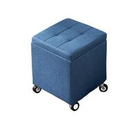 Puff Almacenaje Taburete De Almacenamiento con Ruote Pequeño Baúl Otomano De para Entrada Salón Dormitorio Elegante E Pratico(Blue,17.5" x 11.8" x 0.39")
