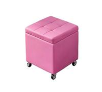 Puff Almacenaje Taburete Reposapiés Pie De Cama con Ruedas Soporta para Sala De Estar Dormitorio Entrada Dormitorio Mesa Baja Salon Reposapies De Oficina(Pink,39.4" x 15.7" x 18.1")