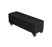 Puff Almacenamiento Banco Descalzadora Almacenaje Otomana con Ruedas Capacidad De para Dormitorio Sala Entrada Pasillo(Black,30x40x90cm)