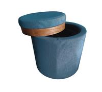 Puff aylo almacenaje 45x41cm color azul - conforama