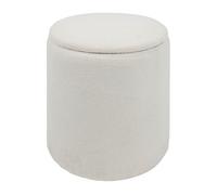 Puff baúl rizado blanco kaydi