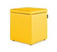 Puff cubo arcón polipiel amarillo pack 2 unidades happers