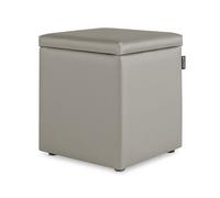 Puff cubo arcón polipiel gris claro pack 2 unidades happers