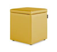 Puff cubo arcón polipiel mostaza pack 2 unidades happers