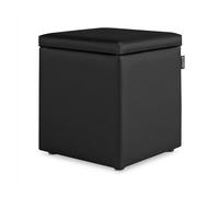 Puff cubo arcón polipiel negro pack 2 unidades happers