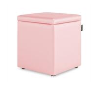 Puff cubo arcón polipiel rosa 1 unidad happers