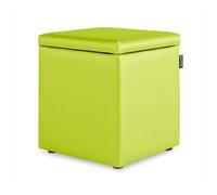 Puff cubo arcón polipiel verde 1 unidad happers
