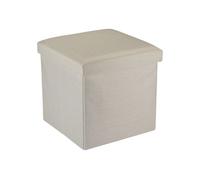 Puff de almacenaje con tapa beige 37,5x37,5x36 cm