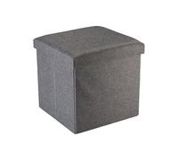 Puff de almacenaje con tapa gris 37,5x37,5x36 cm