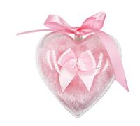 Puff de polvo corporal | Puff de polvo de corazón con lazo - Puff de polvo de pelo largo para polvo corporal, soplo de polvo corporal, soplo de polvo corporal para mujeres