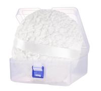 Puff de polvo de 6 pulgadas para polvo corporal, soplo de polvo corporal y contenedor, soplo de polvo extra grande para polvo corporal, esponja de polvo suave esponjosa, color blanco