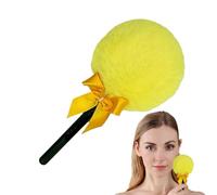 Puff grande para polvos, plumero facial de piruletas, accesorio de maquillaje con mango para aplicación de polvos faciales, ideal para mujeres, pieles sensibles, uso diario y viaje