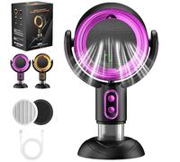 Puff Hide Smoke Fan, Puffhide Purifier, 3000mAh Puffhide for Smoke Fan, Smoke Away Purifier Fan, Smoke Filter for Smoking Indoors, 2 Speed Wide-Angle Purification Smoke and Odors (Purple-plug in)