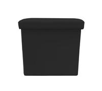 Puff ottoman almacenaje cuadrado polipiel plegable 38x38x38cm | nyana home | estilo otomano | polipiel resistente | negro, gris y beige