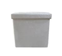 Puff ottoman almacenaje cuadrado terciopelo plegable 38x38x38cm | nyana home | estilo otomano | terciopelo suave | negro, gris y beige