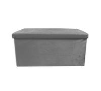 Puff ottoman almacenaje rectangular terciopelo plegable 76x38x38cm | nyana home | estilo otomano | terciopelo suave | negro, gris y beige