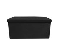 Puff ottoman almacenaje rectangular terciopelo plegable 76x38x38cm | nyana home | estilo otomano | terciopelo suave | negro, gris y beige