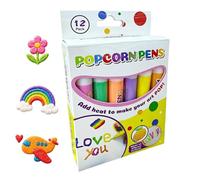 Puff Paint Markers 12-Colors Water-Based Art Supplies Crafts Toys Coloring