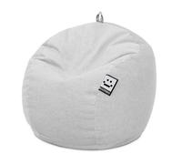 Puff pelota terciopelo vintage gris claro único happers