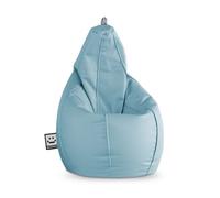 HAPPERS Puff Pera para Salón y Dormitorio con Relleno | Polipiel Alta Resistencia | Sillón Relax Ergonómico Infantil y Juvenil | Puff para Leer y Jugar | Azul Cielo 135x90 XXL