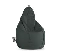 HAPPERS Puff Pera para Salón y Dormitorio con Relleno | Polipiel Alta Resistencia | Sillón Relax Ergonómico Infantil y Juvenil | Puff para Leer y Jugar | Gris 135x90 XXL