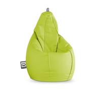 HAPPERS Puff Pera para Salón y Dormitorio con Relleno | Polipiel Alta Resistencia | Sillón Relax Ergonómico Infantil y Juvenil | Puff para Leer y Jugar | Verde 130x75 XL