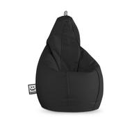 HAPPERS Puff Salón Pera Polipiel Interior Negro XXL