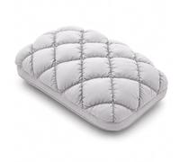 Puff Pillow, Marshmallow Pillows with Quilted Texture, Fluffy Soft Support for Sleeping, Dorm Bedroom Guest Room (Gray,High Pillow 1100g)