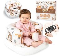 Puff Pod Asiento inflable de alta calidad para bebé con bomba integrada, silla inflable con arnés de seguridad y base antideslizante, silla de bebé para bebés de 3 a 36 meses, silla inflable portátil