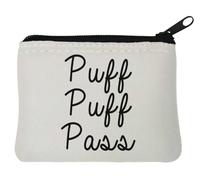 Puff Puff Pass - Monedero de neopreno (10 x 11 cm), color blanco
