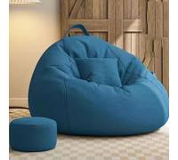 Puff Salón de Lino con Reposapies Puff Pera con Relleno de Espuma Incluido, Óptimo Apoyo para la Espalda Bean Bag Sofa Puff GiganteSofa Puf Gigante Moderno para Adultos o Decoracion Habitacion Juven