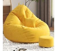 Puff Salon de Lujo Sofa Puff Salon con Reposapies Puff Pera con Bolsillo Modelos de Puffs o Bean Bag Chair Grandes con Relleno Incluido para Adultos o Decoracion Habitacion Juvenil Gris